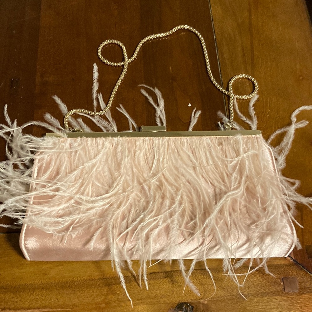 Bcbgmaxazria pink flurry fringe purse